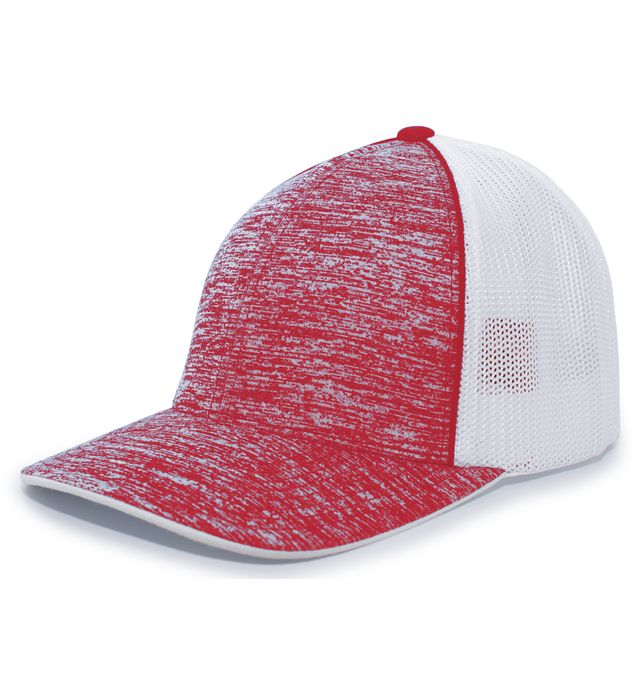 Pacific Headwear 106C Aggressive Heather Trucker Snapback Cap - Royal/Royal - Os