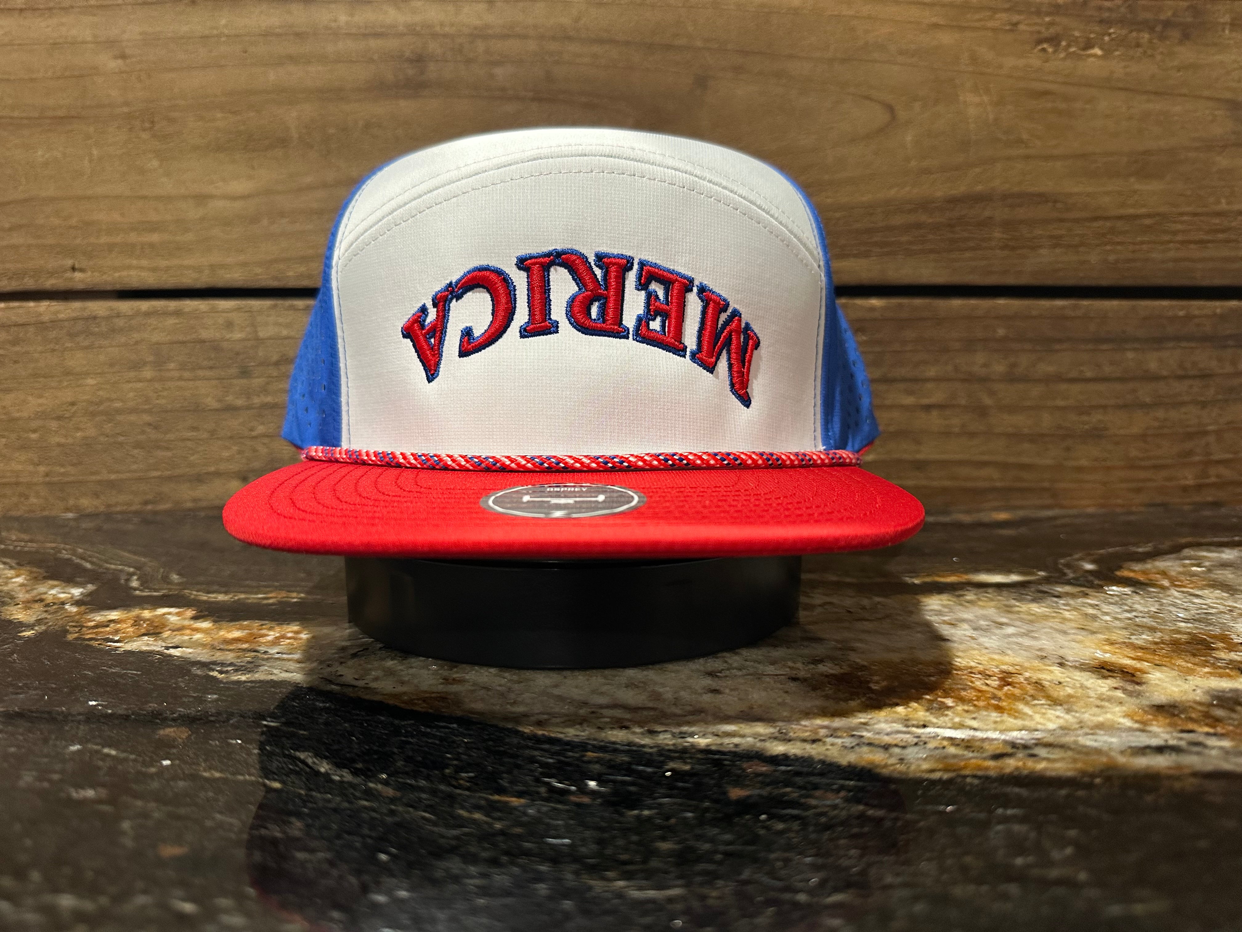 MERICA 4th of July Performance Hat Upside Down
